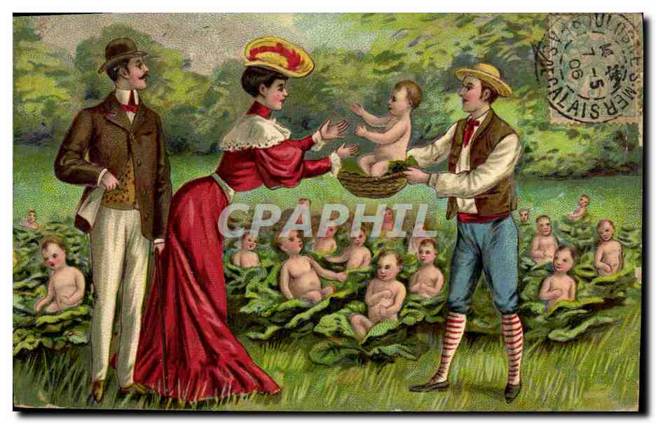 CPA Fantaisie Enfants Bebe Femme