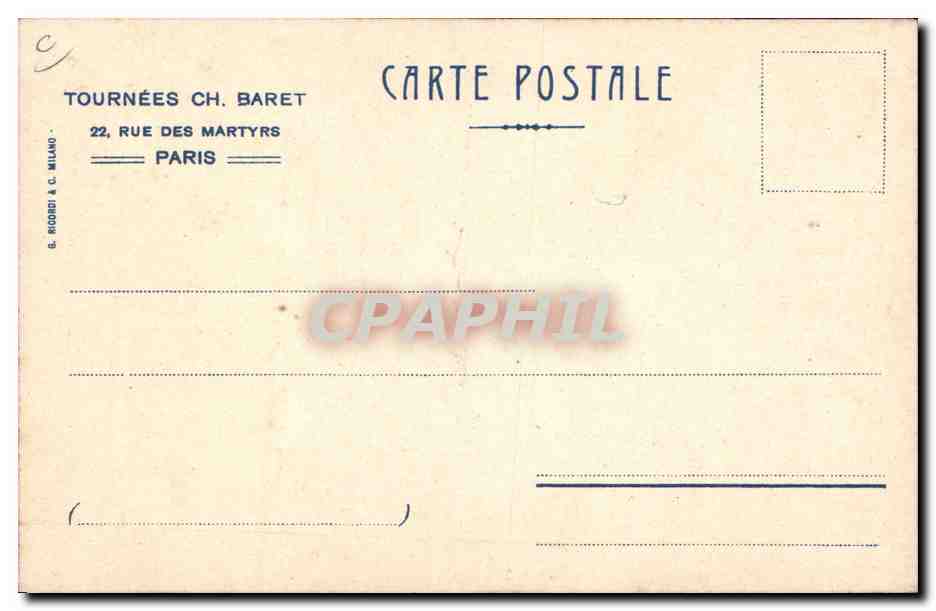 Ch. Baret — Le gentilhomme cambrioleur — Tournées Ch. Baret, Paris — Verso