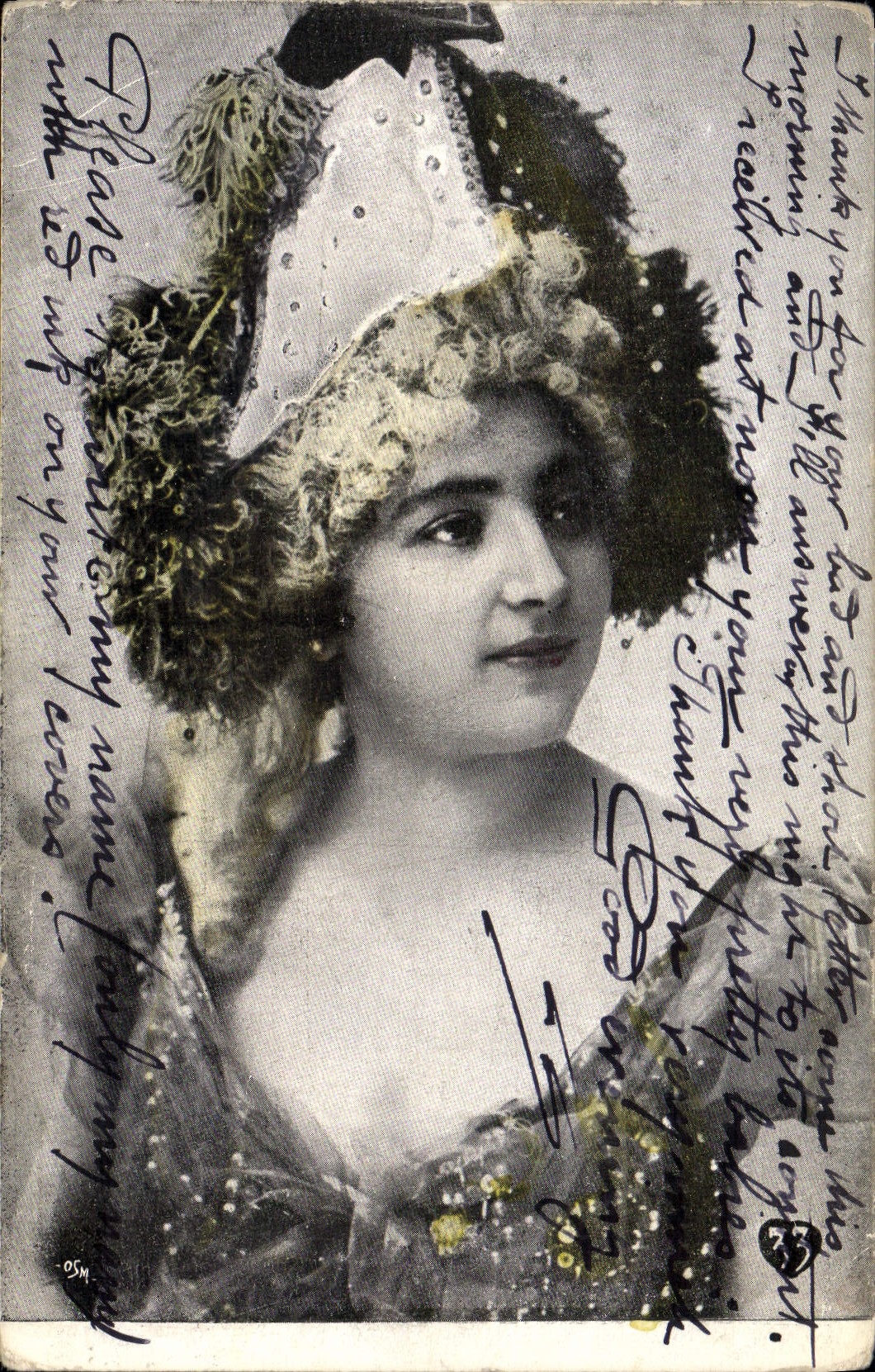 CPA Fantaisie Femme Theatre