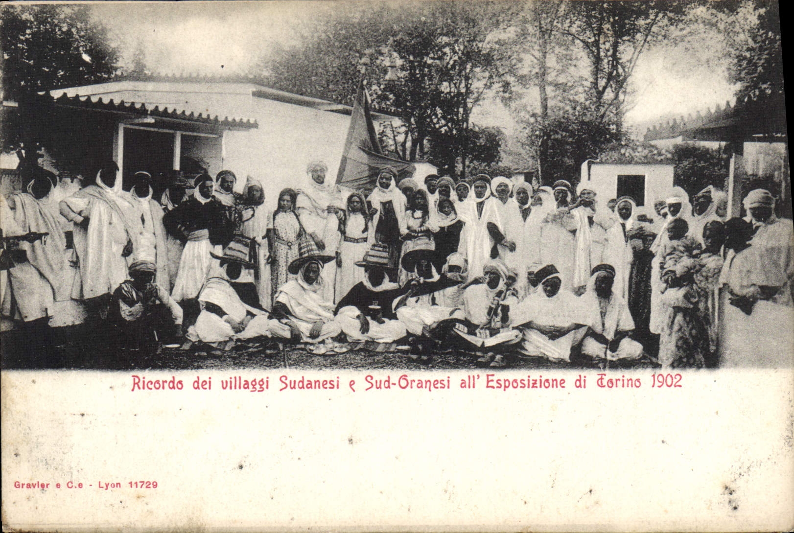 CPA Negre Homme noir Ricordo dei Villaggi Sudanesi e Sud Oranesi all Esposizione di Torino 1902