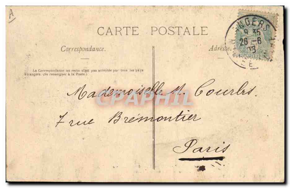 CPA Negre Homme noir Exposition d'Angers 1906 Sortie des noirs  — Rückseite