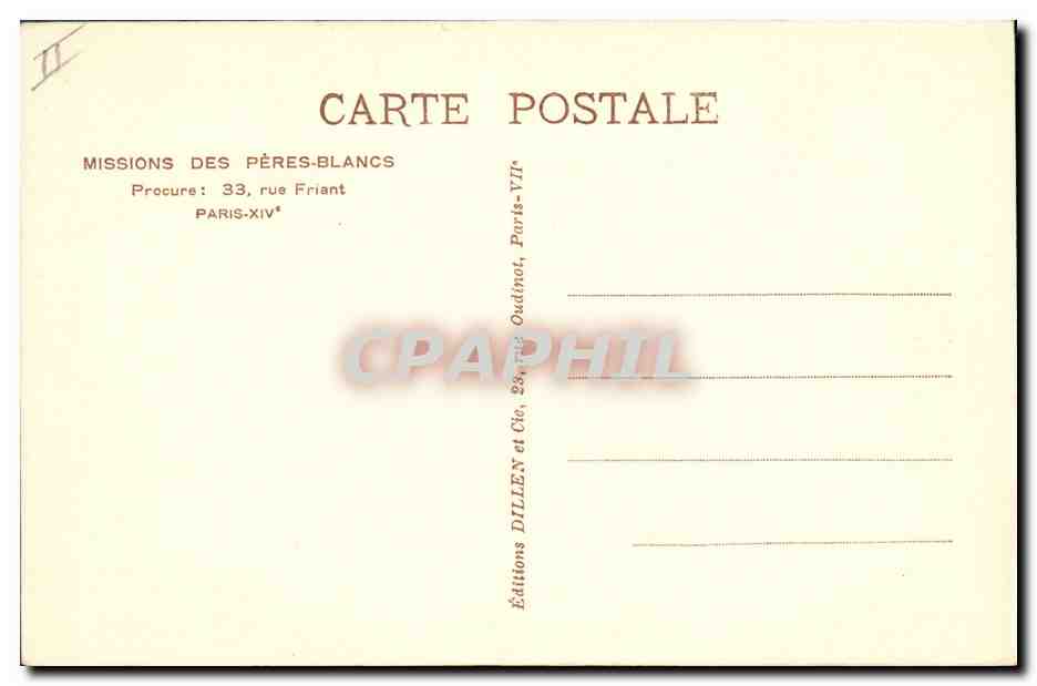 CPA Negre Femme noire Mission des Peres Blancs AOF — Rückseite