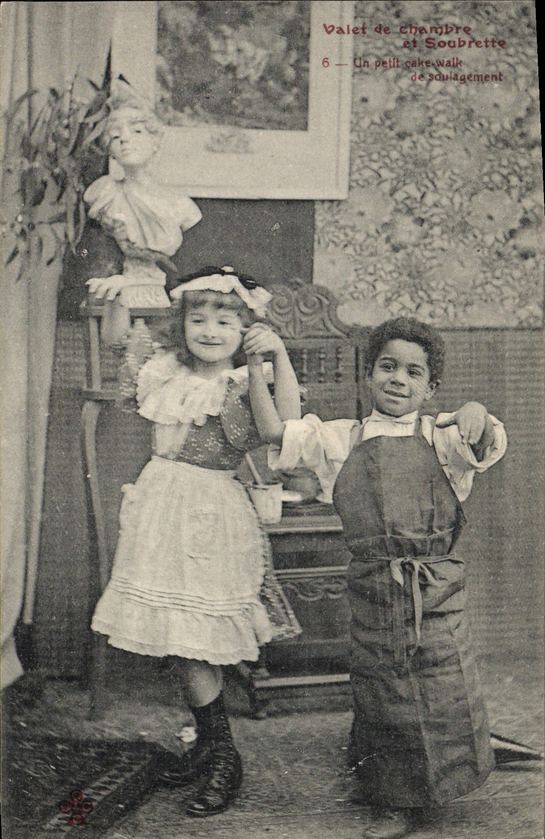 CPA Negre Enfant noir Valet de chambre et soubrette 