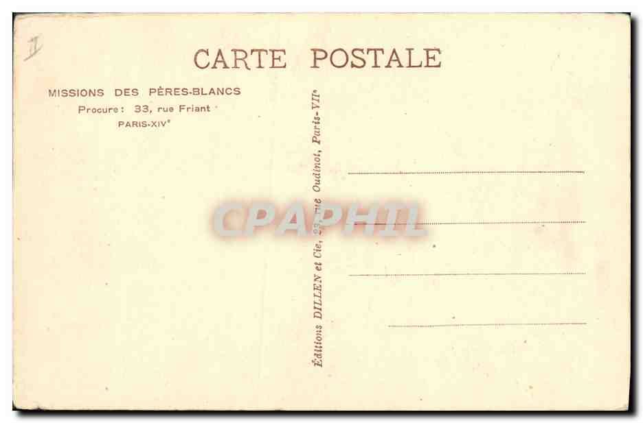 CPA Negre Homme noir Mission des Peres Blancs AOF  — Rückseite