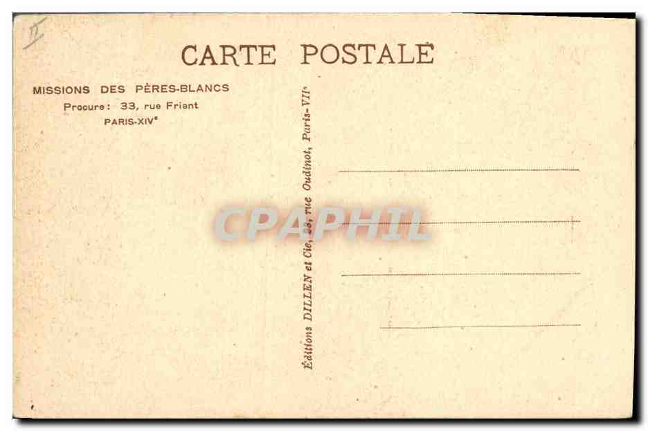 CPA Negre Homme noir Mission des Peres Blancs AOF  — Rückseite