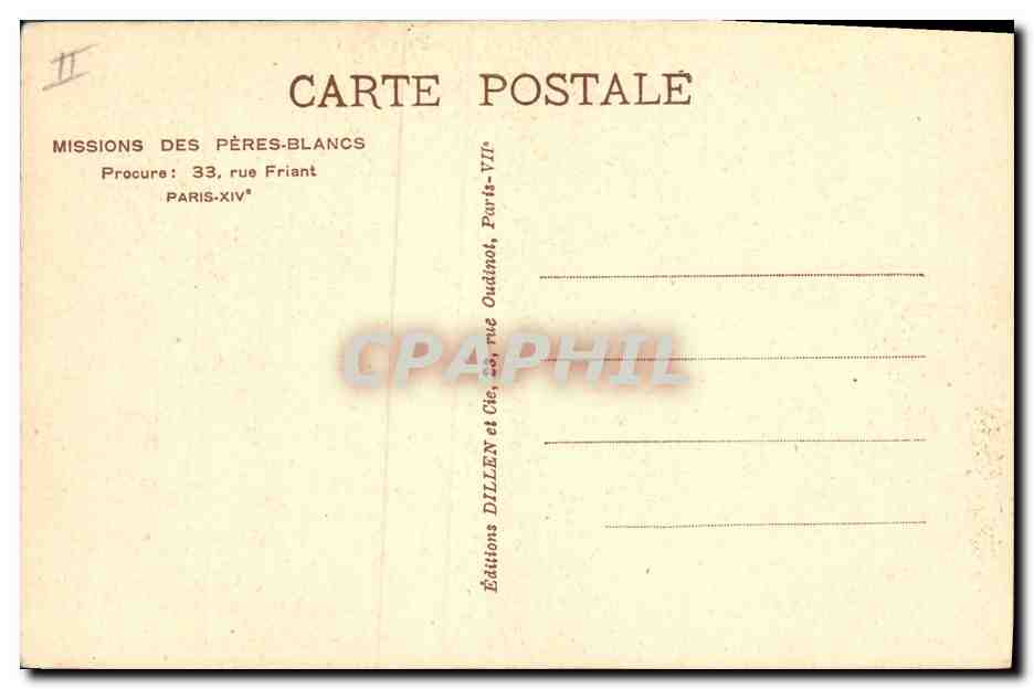 CPA Negre Homme noir Mission des Peres Blancs AOF  — Rückseite