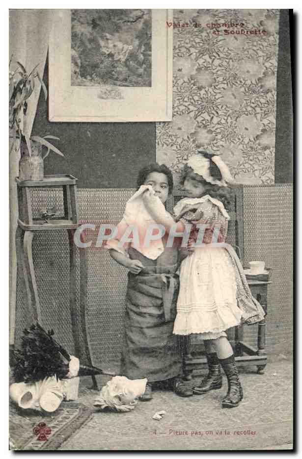 CPA Negre Enfant noir Valet de chambre et soubrette 
