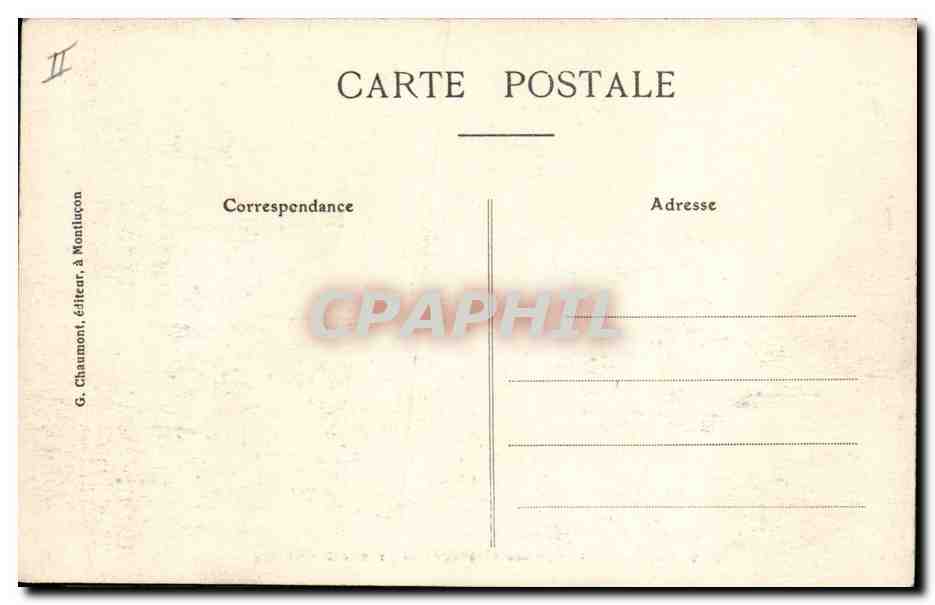 CPA Banque Montlucon Caisse d'Epargne et Avenue Jules Ferry  — Rückseite