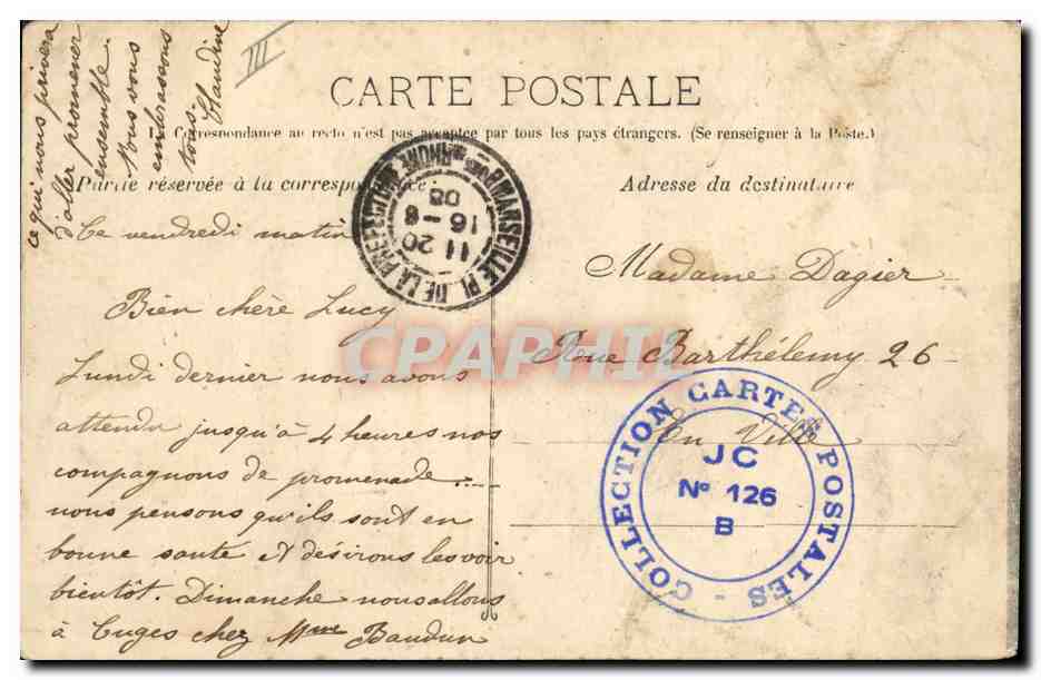 CPA Banque Caisse d'Epargne Marseille — Rückseite