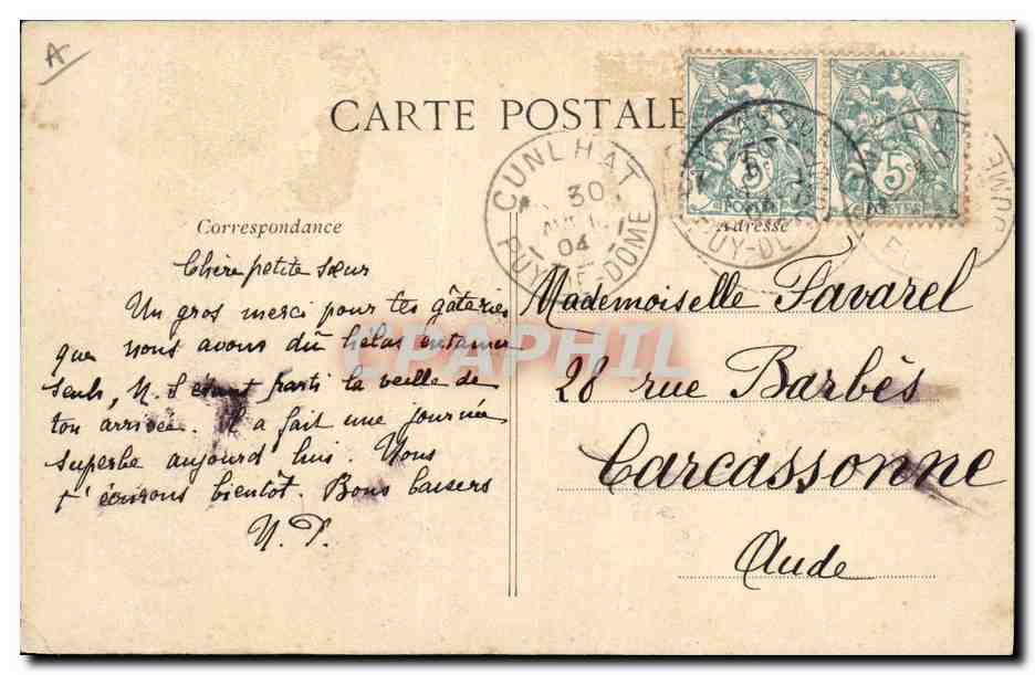 CPA Folklore Auvergne Paysanne Auvergnate  — Verso