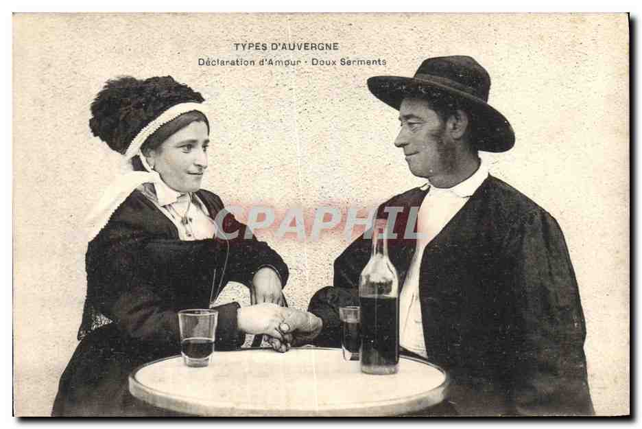 CPA Folklore Auvergne Declaration d'amour Doux serments 