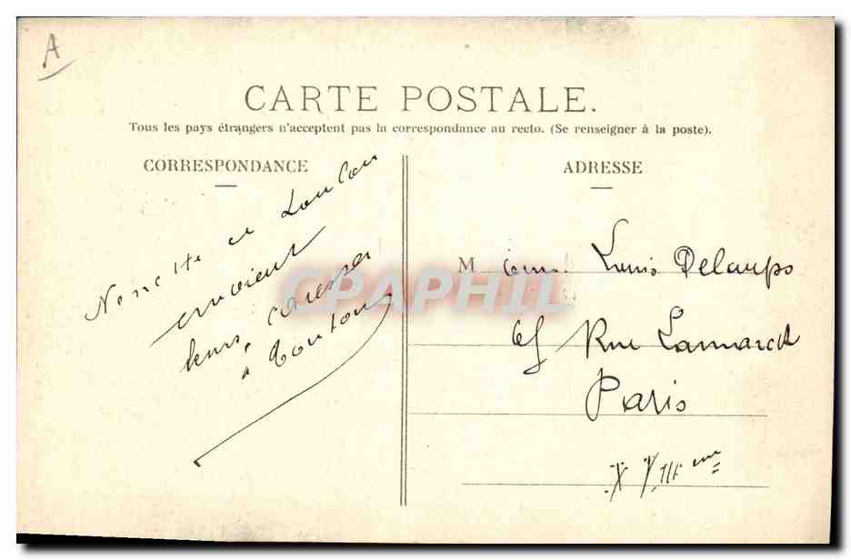 CPA Folklore Types Auvergnats  — Verso