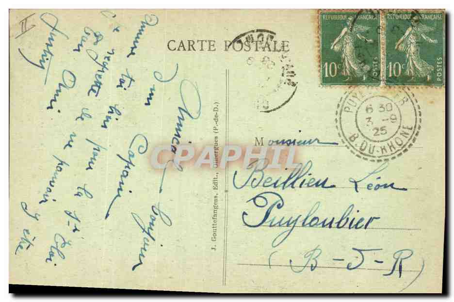 CPA Folklore Auvergne  — Verso