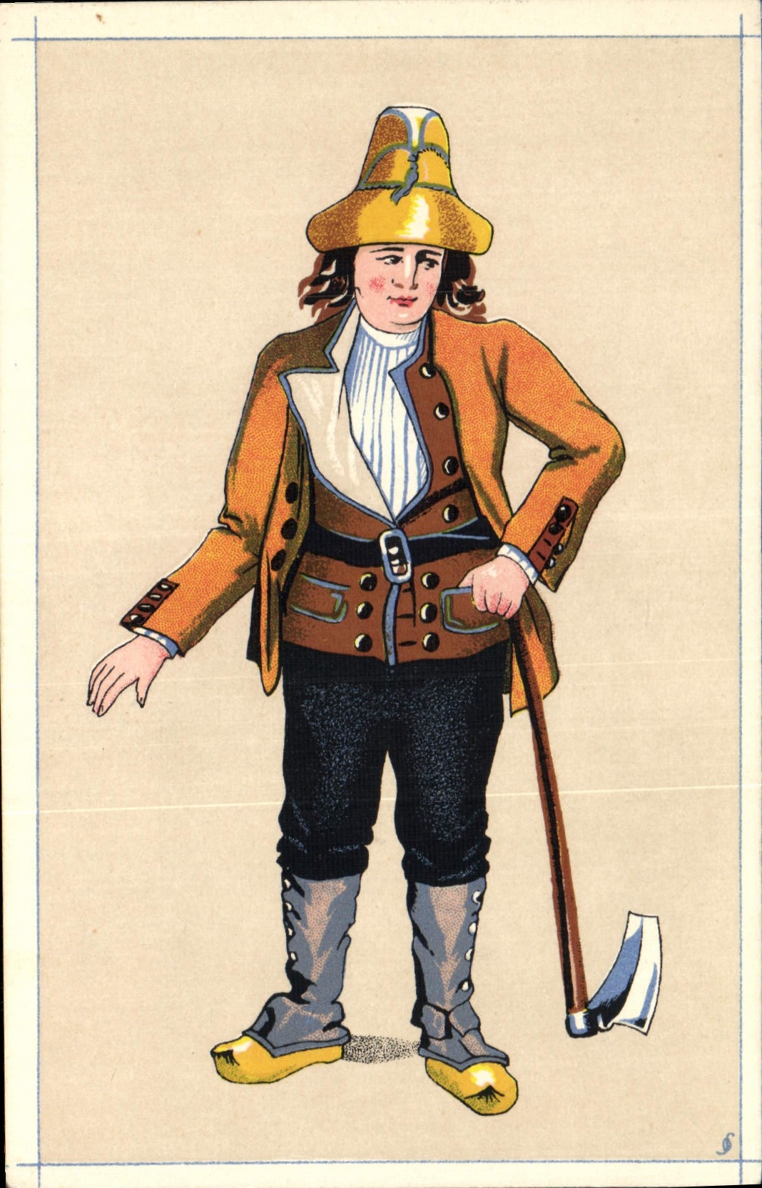 CPA Folklore Basse Auvergne Paysan de Royat 1856