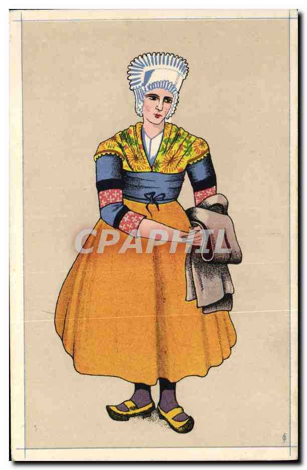 CPA Folklore Basse Auvergne Villageoise des environs du Puy de Dome dite Montagnarde 1842