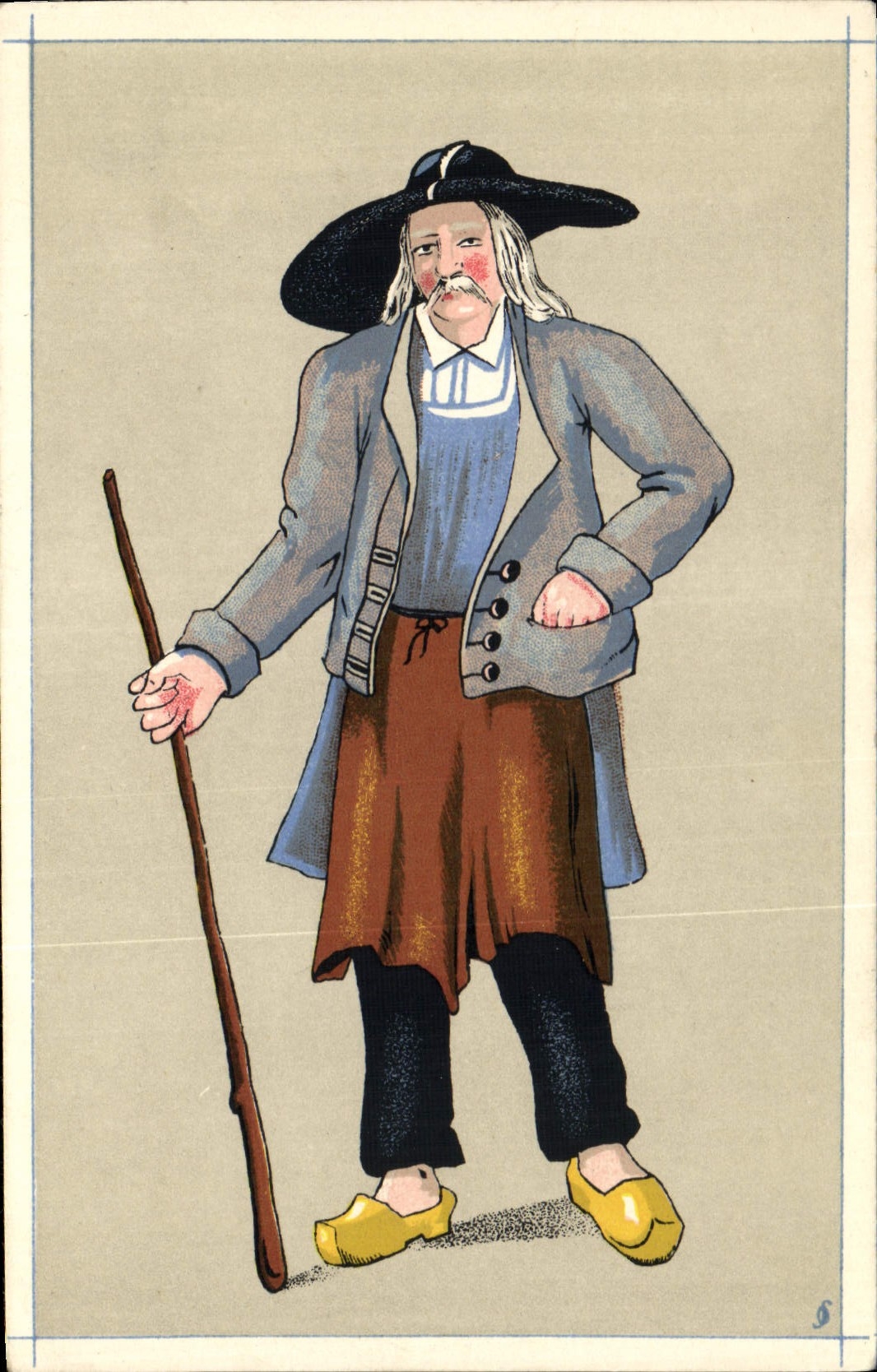 CPA Folklore Basse Auvergne Metayer de Neronde pres Thiers 1842
