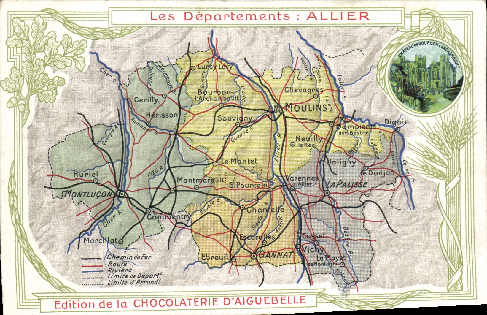 Les Départements : ALLIER — Édition de la Chocolaterie d'Aiguebelle