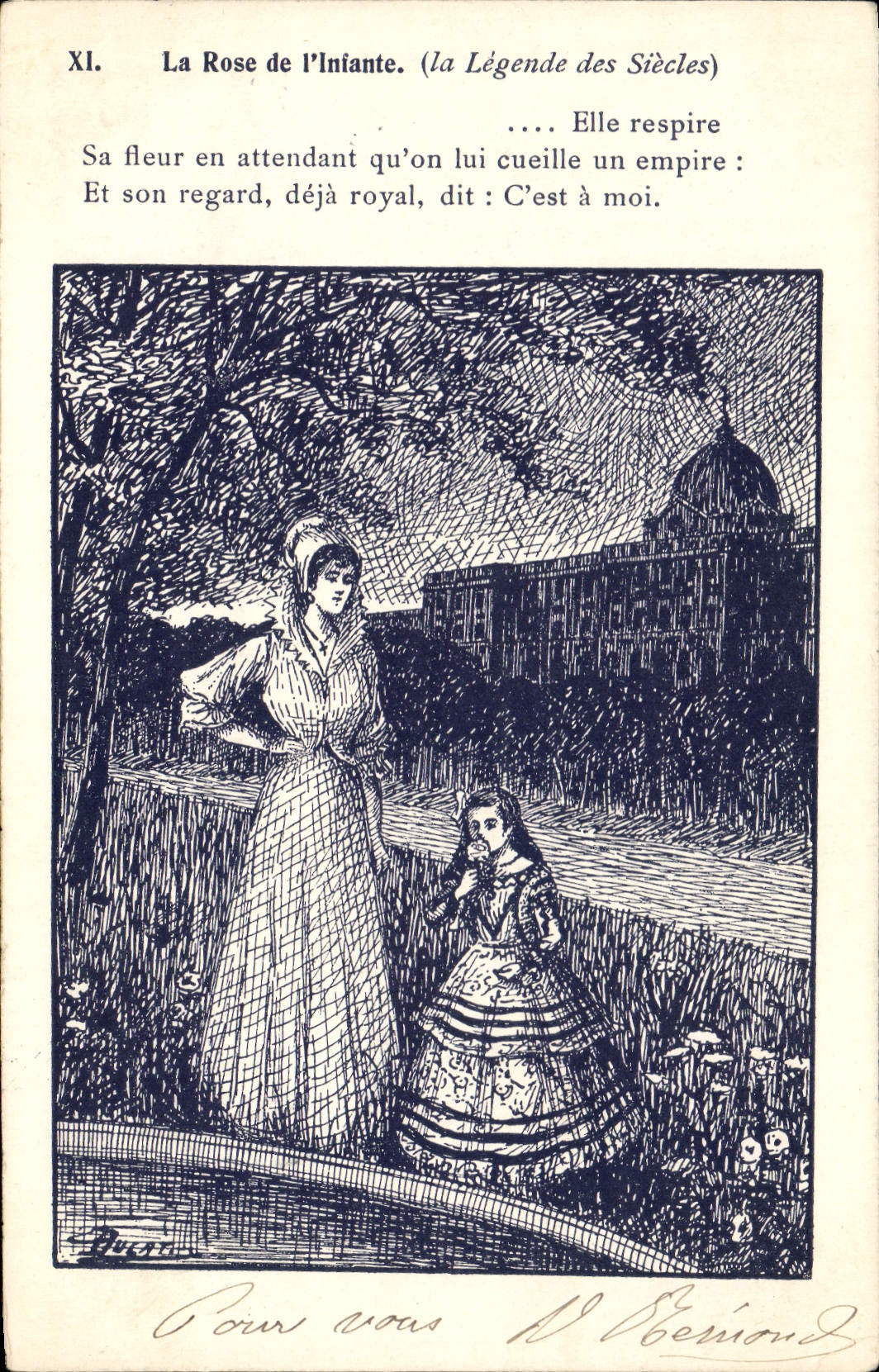 CPA Fantaisie Illustrateur La Rose de l'Infante La legende des siecles 