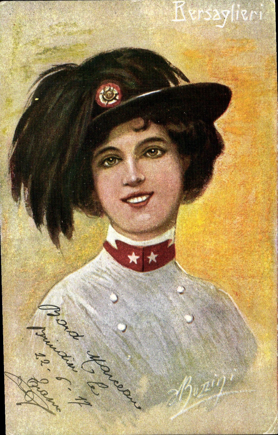 CPA Fantaisie Illustrateur Bersaglieri