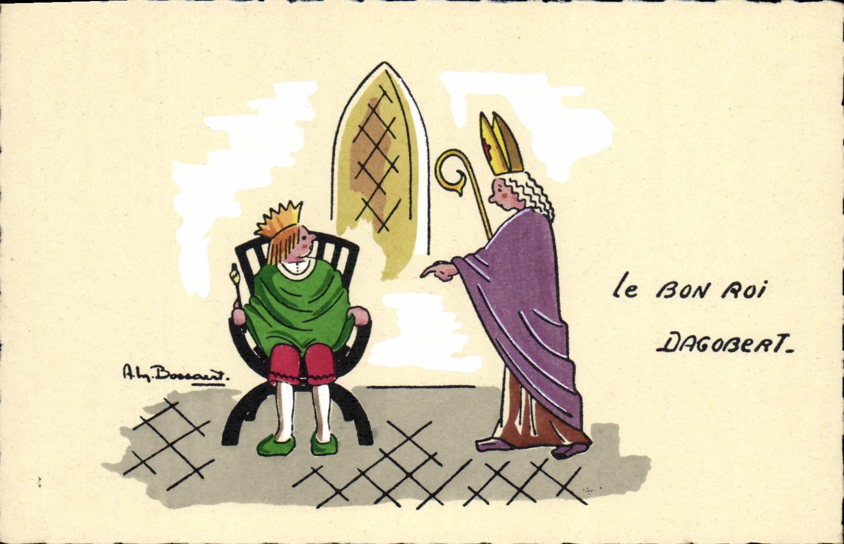 CPA Fantaisie Illustrateur Bossaert le bon roi Dagobert 