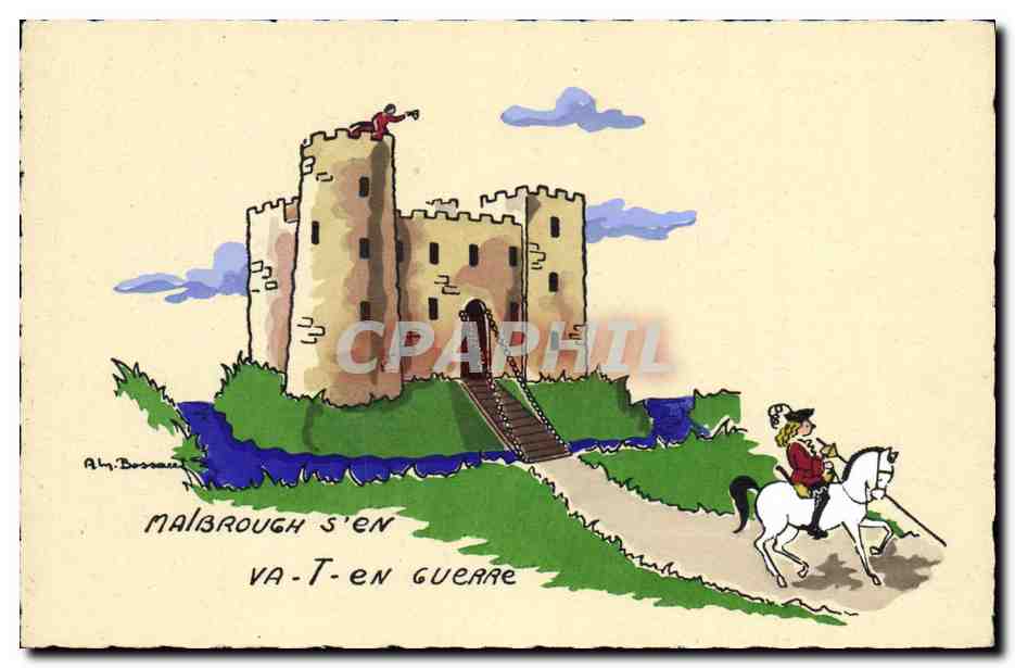 CPA Fantaisie Illustrateur Bossaert Malbrough s'en va t'en guerre 