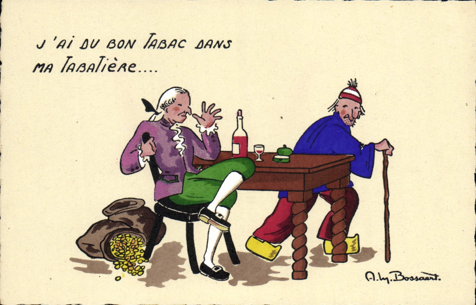 CPA Fantaisie Illustrateur Bossaert J'ai du bon tabac dans ma tabatiere 