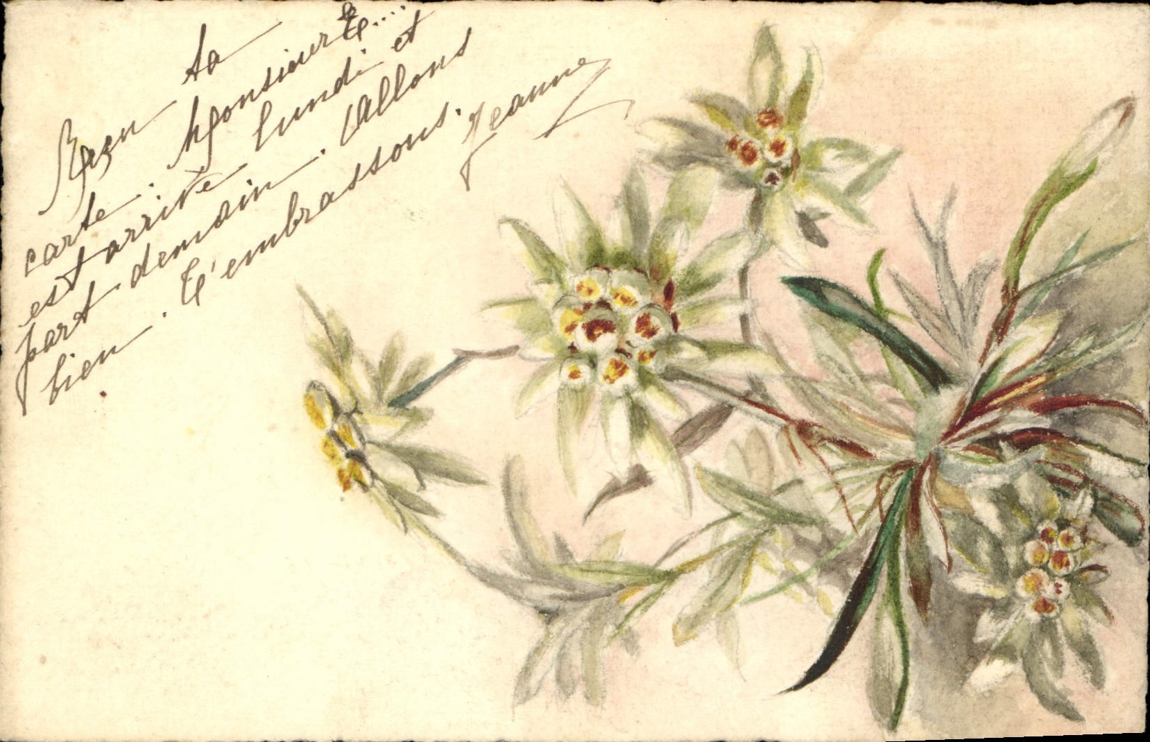 CPA Fantaisie Illustrateur (dessin a la main) Fleurs 