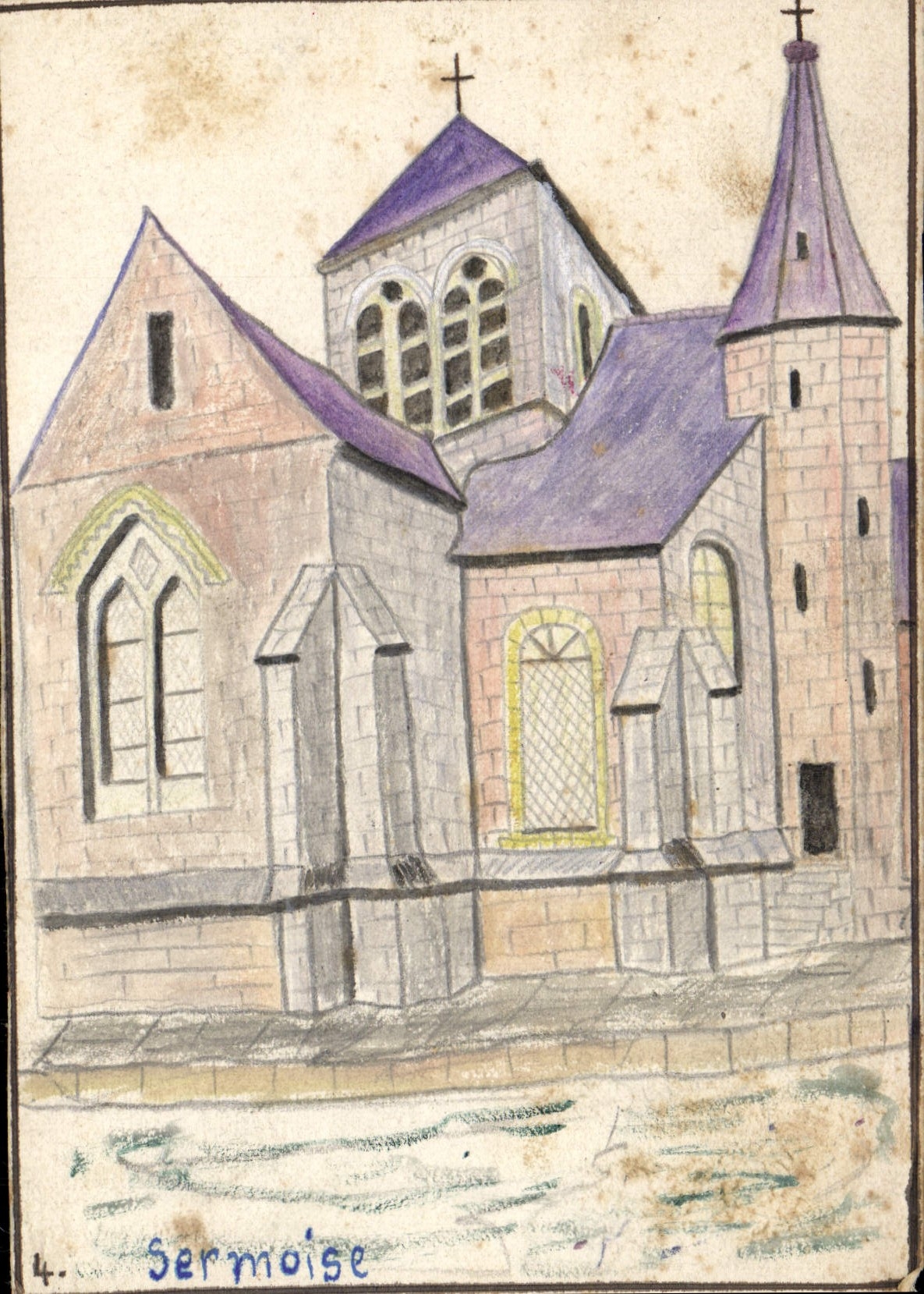 CPA Fantaisie Illustrateur (dessin a la main) Sermoise 