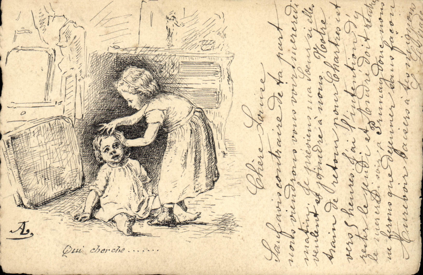 CPA Fantaisie Illustrateur (dessin a la main) Enfants 