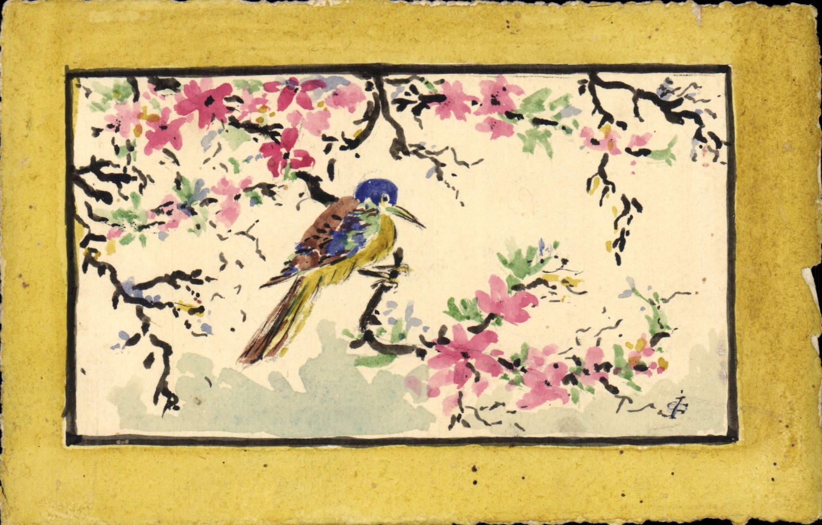 CPA Fantaisie Illustrateur (dessin a la main) Oiseau