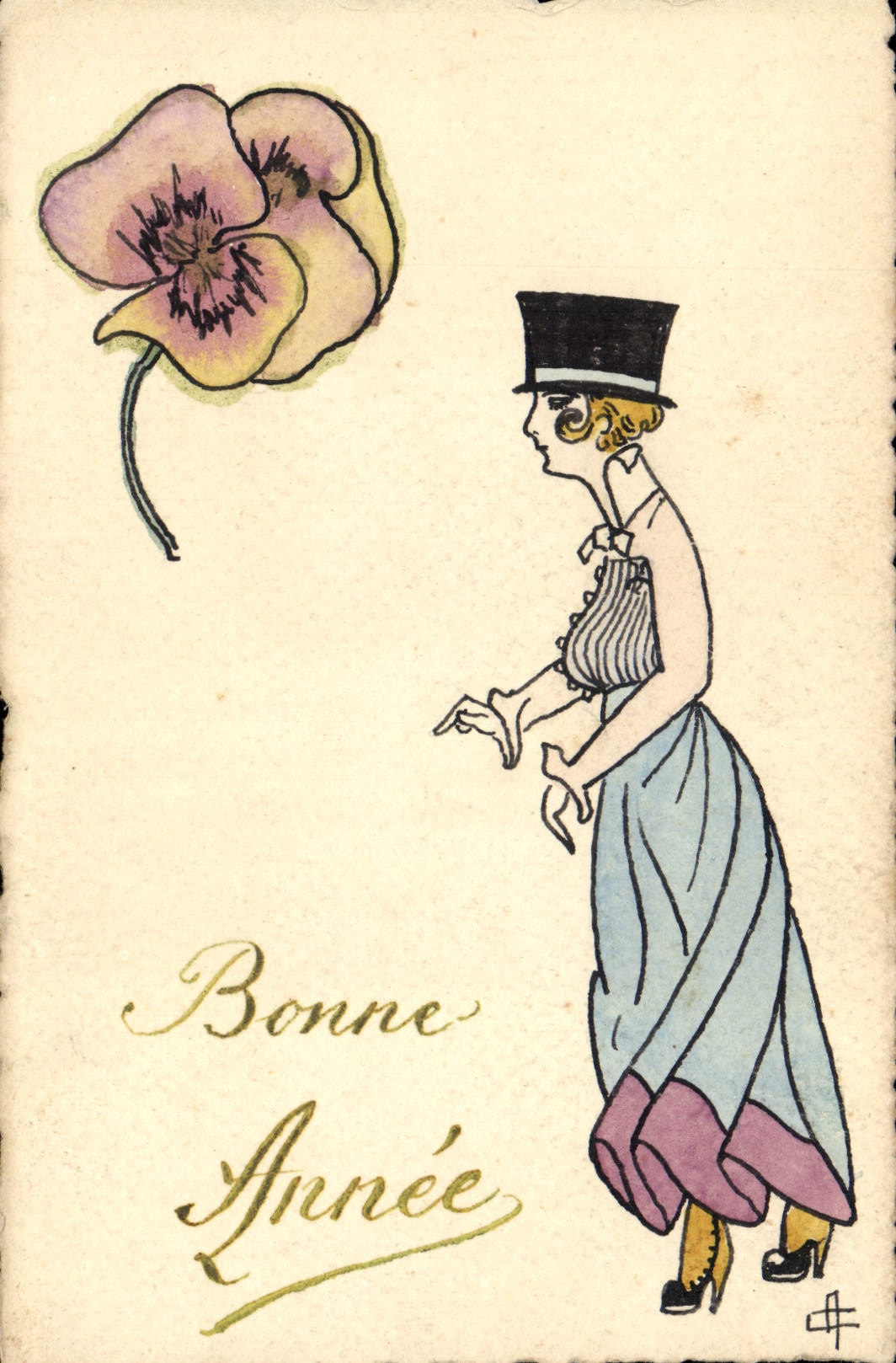 CPA Fantaisie Illustrateur (dessin a la main) Femme 