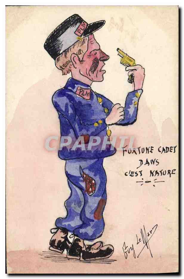 CPA Fantaisie Illustrateur (dessin a la main) Fortune Cadet 