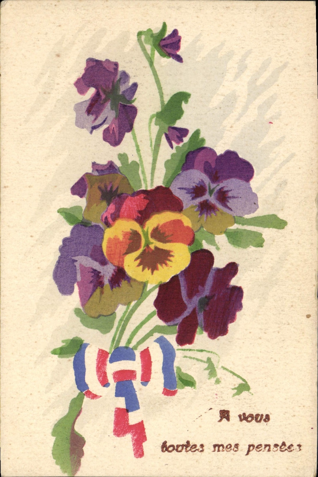 CPA Fantaisie Illustrateur (dessin a la main) Fleurs