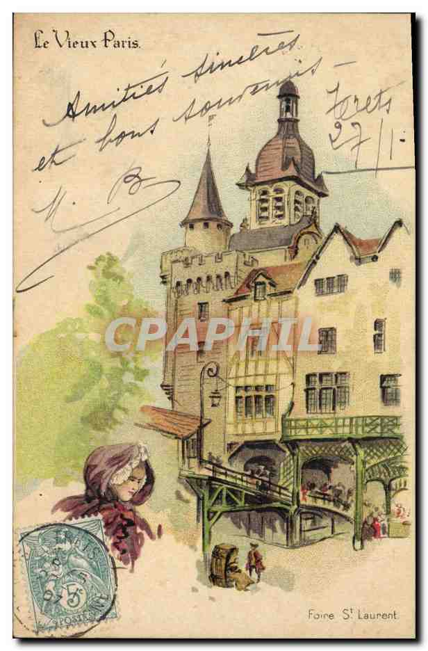 CPA Fantaisie Illustrateur Le Vieux Paris Foire St Laurent