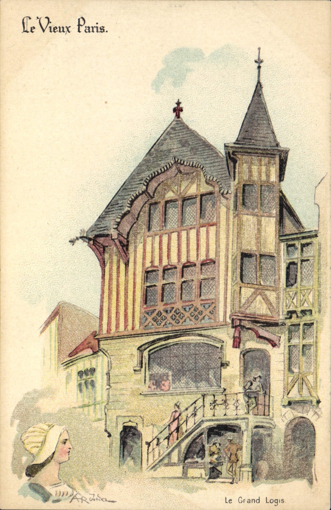 CPA Fantaisie Illustrateur Le Vieux Paris Le grand logis 