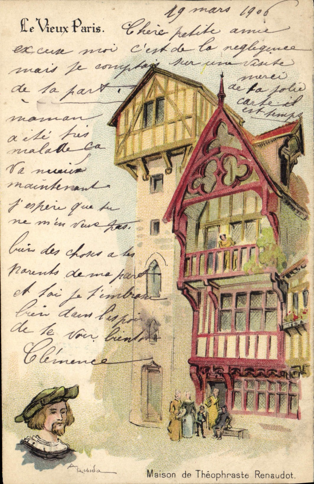 CPA Fantaisie Illustrateur Le Vieux Paris Maison de Theophraste Renaudot 