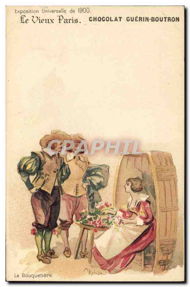 CPA Fantaisie Illustrateur Le Vieux Paris Exposition universelle de 1900 La bouquetiere 