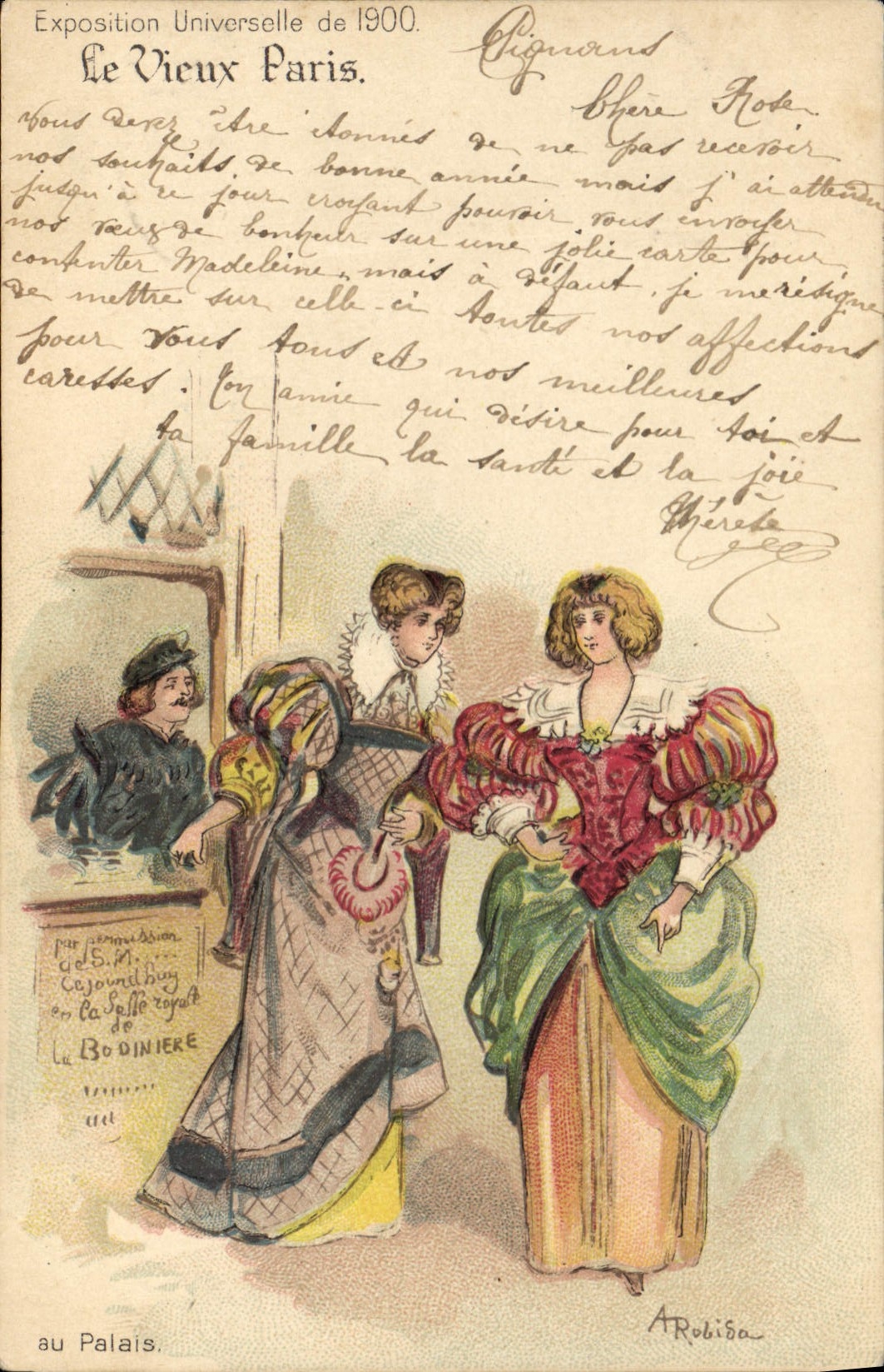 CPA Fantaisie Illustrateur Le Vieux Paris Exposition universelle de 1900 Au Palais