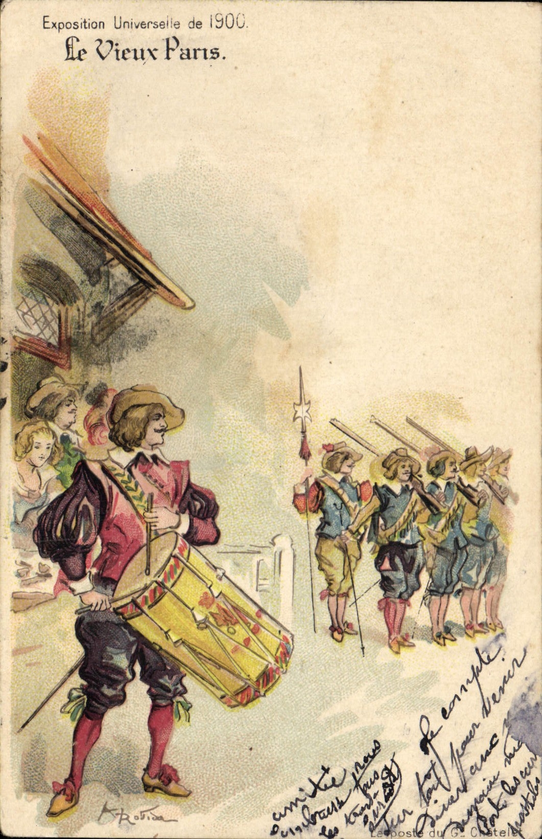 CPA Fantaisie Illustrateur Le Vieux Paris Exposition universelle de 1900 La poste du Grand Chatelet 
