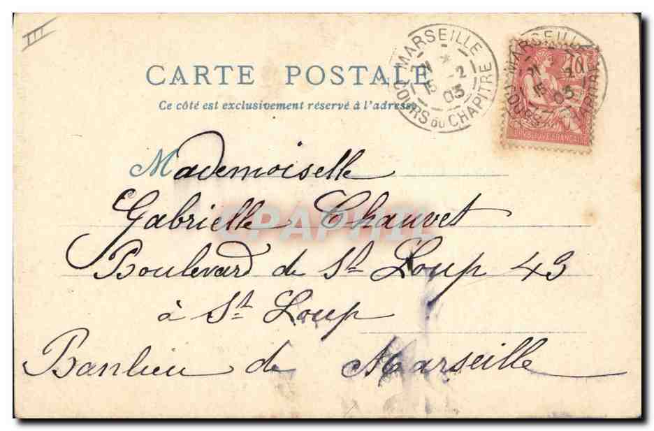 CPA Fantaisie Illustrateur Le Vieux Paris Exposition universelle de 1900 La poste du Grand Chatelet  — Rückseite