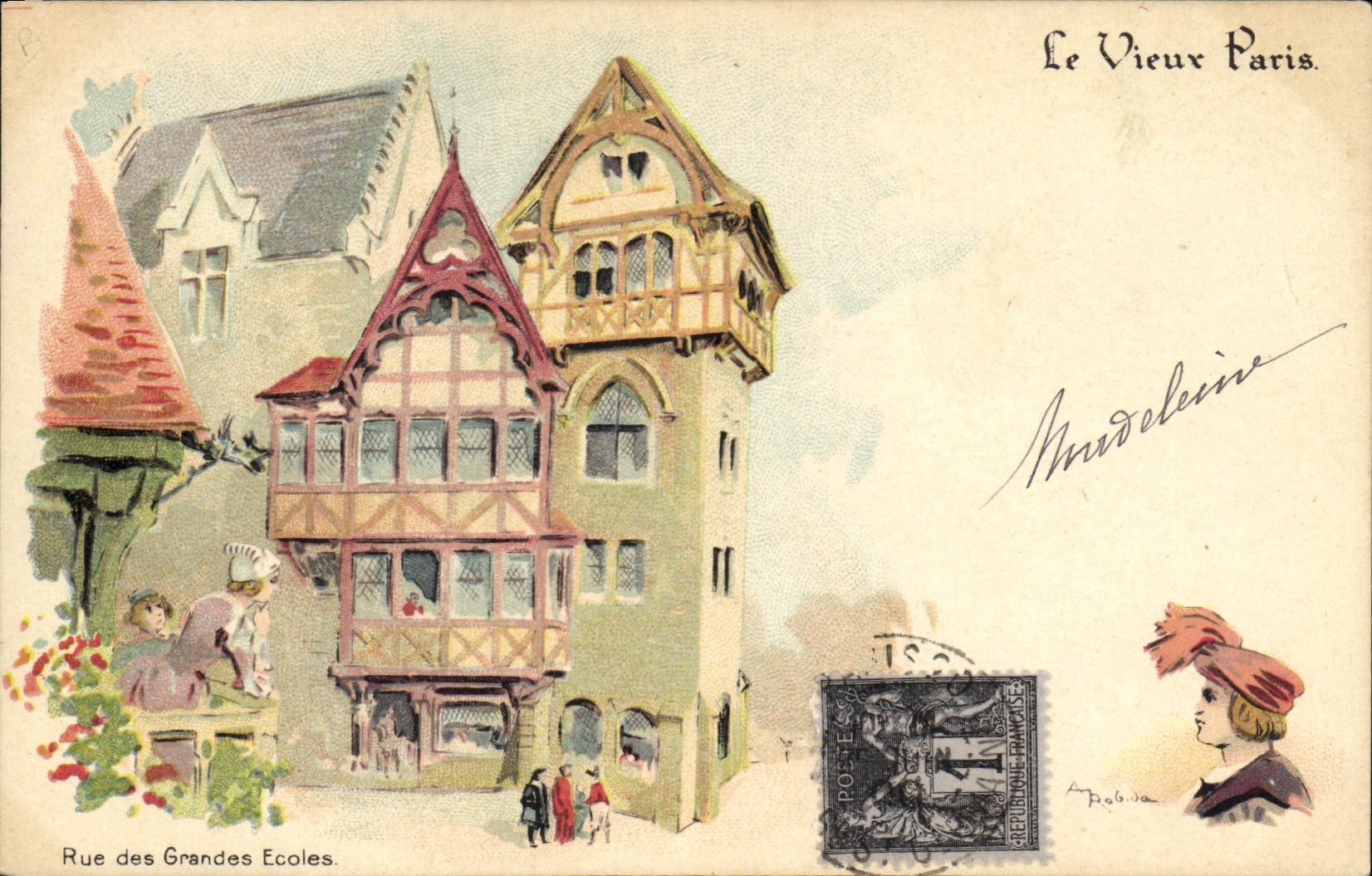 CPA Fantaisie Illustrateur Le Vieux Paris Rue des Grandes Ecoles 