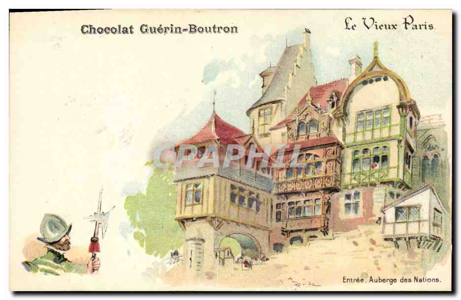 CPA Fantaisie Illustrateur Le Vieux Paris Entree Auberge des Nations 
