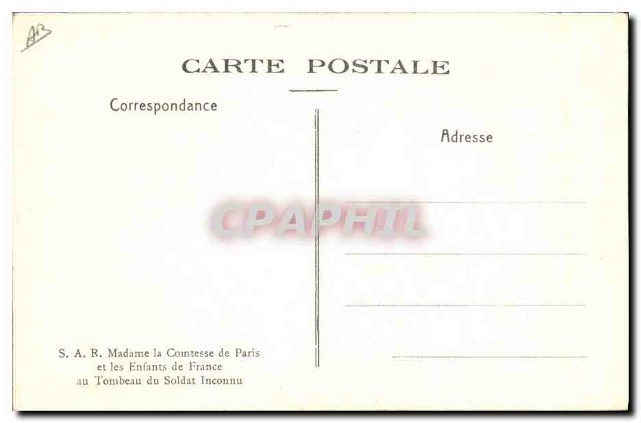 S.A.R. Madame la Comtesse de Paris et les Enfants de France — au Tombeau du Soldat Inconnu — Reverso