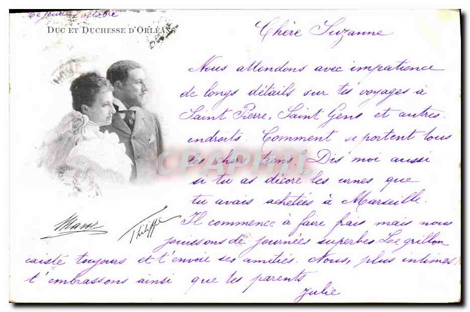 Duc et Duchesse d'Orléans — Portrait — Éditeur non identifié