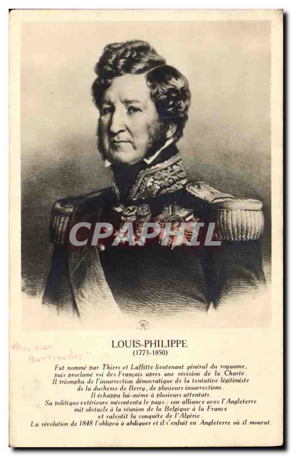 Louis-Philippe Ier — portrait gravé — éditeur R. G. Ruell et Daminison - Anverso