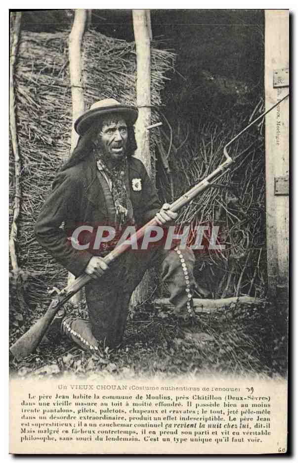 Un Vieux Chouan — Costume authentique de l'époque — Éditeur : P. L. P. Montague, n° 59