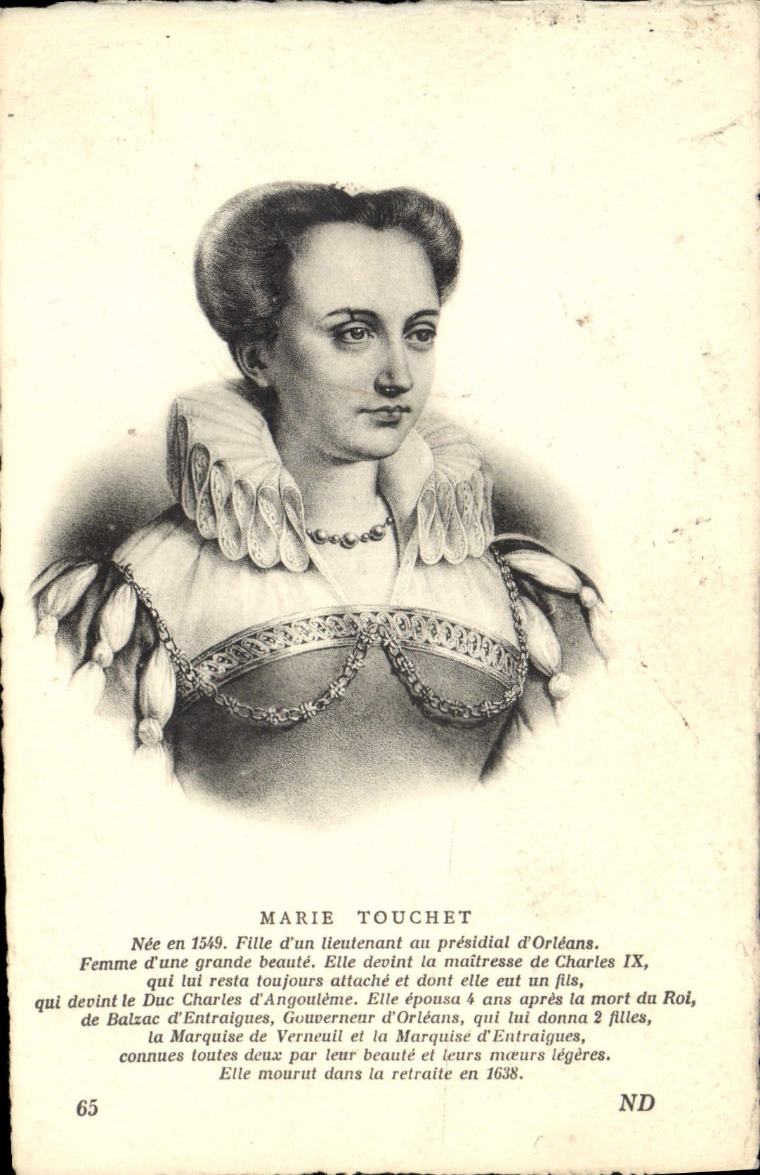 Marie Touchet — biographie — CPAPHIL, n°65