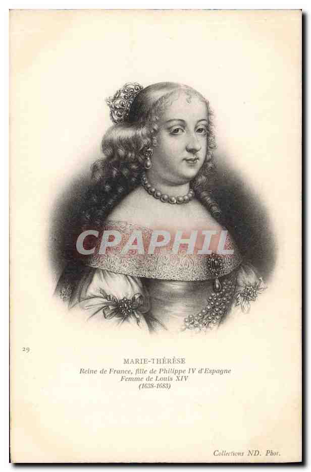 Marie-Thérèse — Reine de France, fille de Philippe IV d'Espagne, femme de Louis XIV (1638-1683) — Collections ND. Phot. n°29