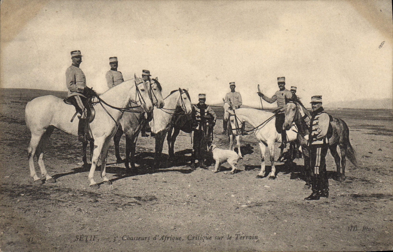 CPA Militaria Setif 3eme Chasseurs d'Afrique Critique sur le terrain 