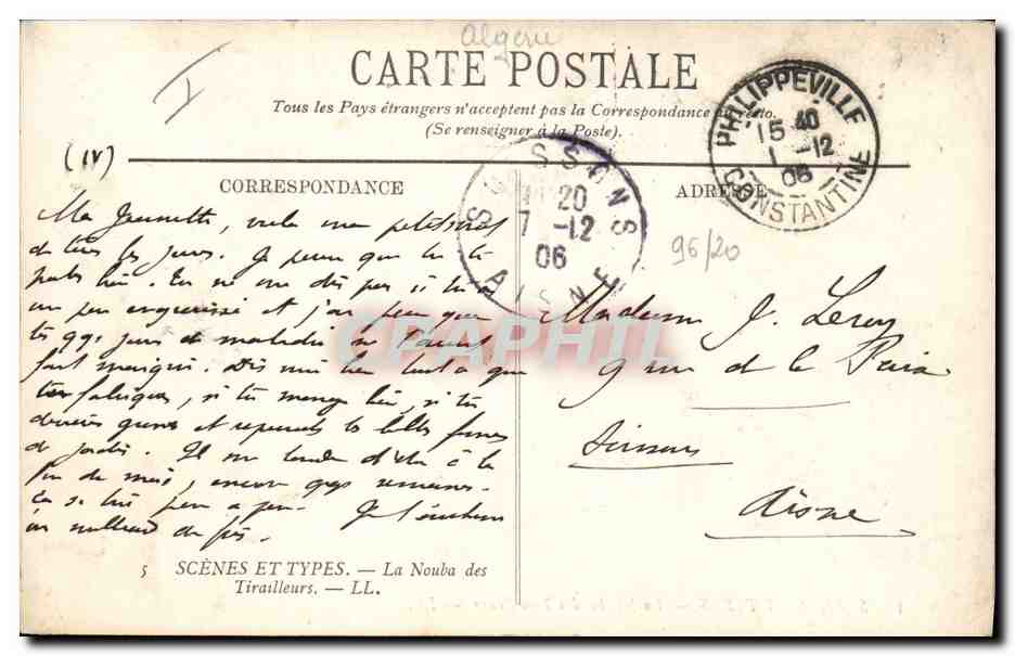 CPA Militaria La Nouba des Tirailleurs  — Rückseite